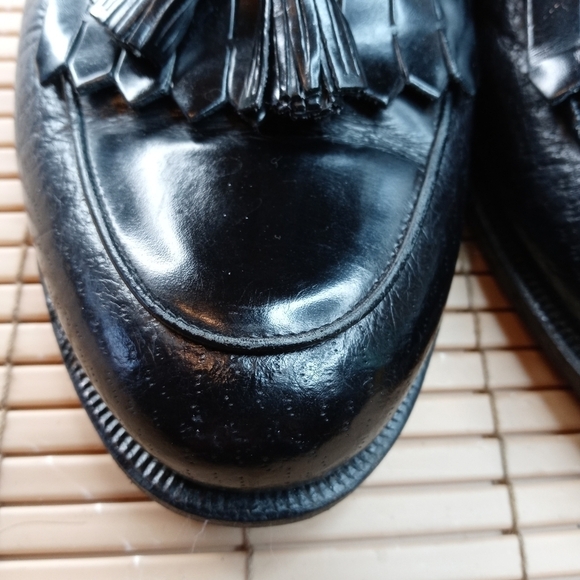 Johnston Murphy Domani Black Leather kiltie tassel Loafer made in Italy … - Picture 7 of 11